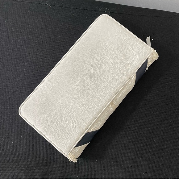 Unbranded Chevron Clutch Navy Blue White Envelope Crossbody - Picture 7 of 10